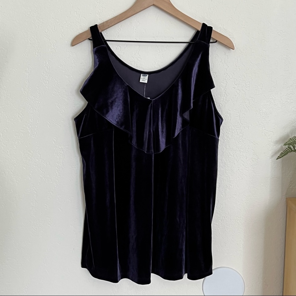 Old Navy Velvety Tank Top Size 1X Navy Blue NWT